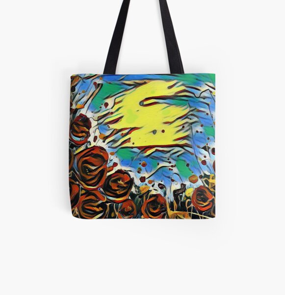 Poppy Circle 2 designed and created by (c) Janet Watson Art All Over Print Tote Bag