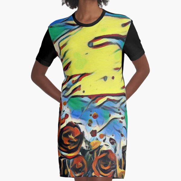Poppy Circle 2 designed and created by (c) Janet Watson Art Graphic T-Shirt Dress
