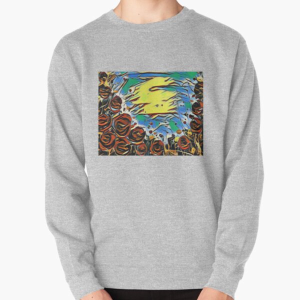 Poppy Circle 2 designed and created by (c) Janet Watson Art Pullover Sweatshirt