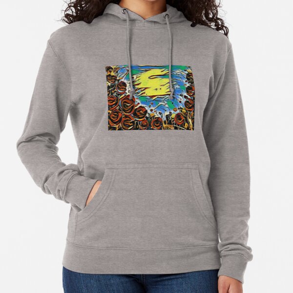 Poppy Circle 2 designed and created by (c) Janet Watson Art Lightweight Hoodie