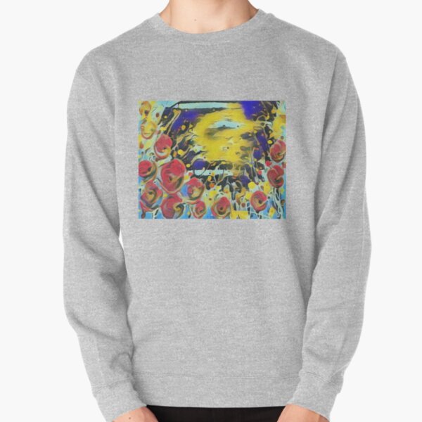 Poppy Garden 19 designed & created by (c) Janet Watson Art Pullover Sweatshirt