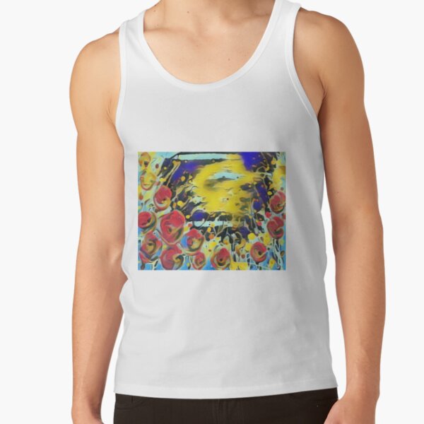 Poppy Garden 19 designed & created by (c) Janet Watson Art Tank Top
