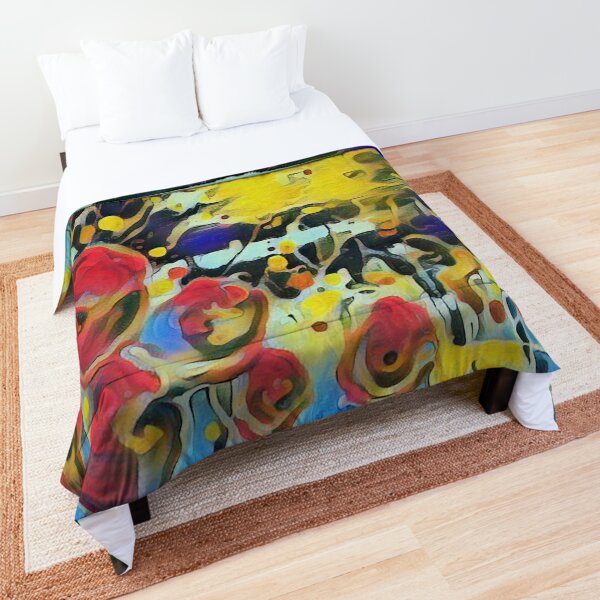 Poppy Garden 19 designed & created by (c) Janet Watson Art Comforter