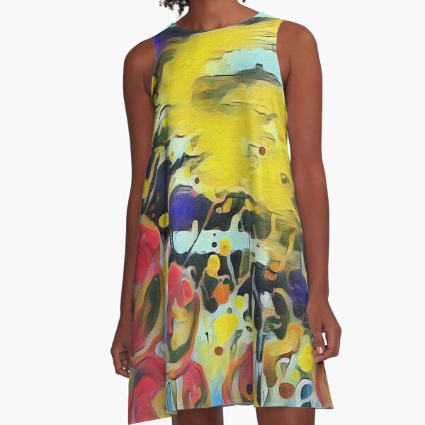 Poppy Garden 19 designed & created by (c) Janet Watson Art A-Line Dress