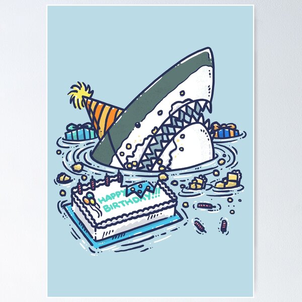 Item preview, Sheet Cake Destruction Shark designed and sold by nickv47.