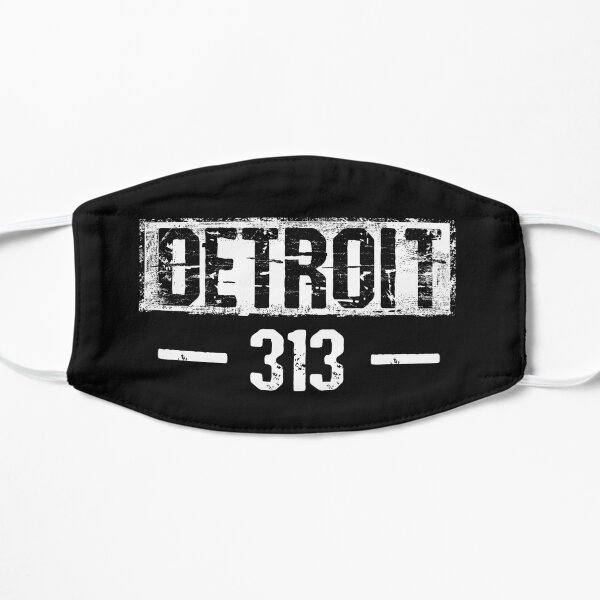 313 Detroit Michigan Area Code Flat Mask
