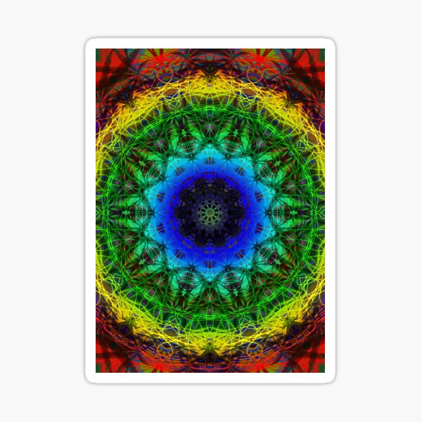 cannabis mandala 3, marijuana yoga Sticker