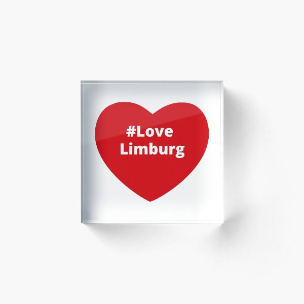 Love Limburg - Hashtag your Love Heart Acrylic Block