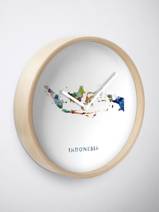 "Indonesia" Clock for Sale by MonnPrint Redbubble