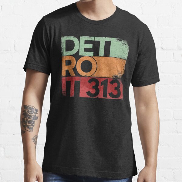 313-detroit-area-code-michigan-state-vintage-retro-t-shirt-for-sale