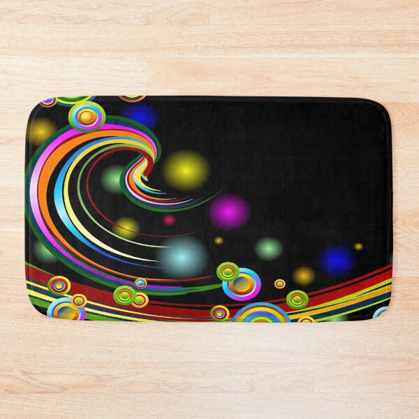 Item preview, Rainbow Colors Abstract Swirls on Black designed and sold by BluedarkArt.