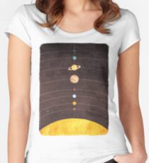 Camiseta entallada de cuello ancho Sistema solar