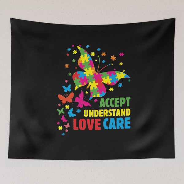 Item preview, Autism Awarenesses Butterfly Puzzle Accept Understand Love Care Inspirational Quote Cute  designed and sold by alenaz.