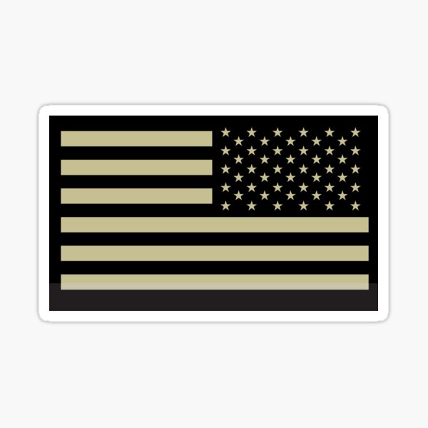 AMERICAN ARMY, Soldier, American Military, Arm Flag, US Military, IR, Infrared, USA, Flag, Reverse side flag, on BLACK Sticker