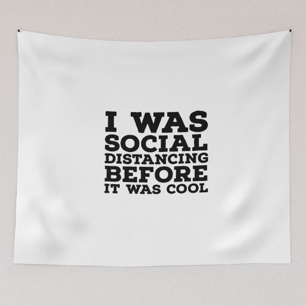 Item preview, I WAS SOCIAL DISTANCING BEFORE IT WAS COOL - MINIMALIST - STICKER designed and sold by Tropical Blood.