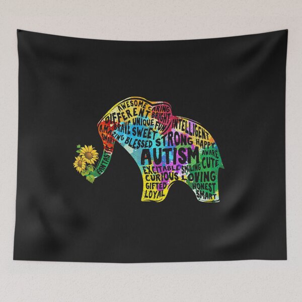 Item preview, Autism Awarenesses Elephant Sunflowers Inspirational Words Cute Colourful  designed and sold by alenaz.