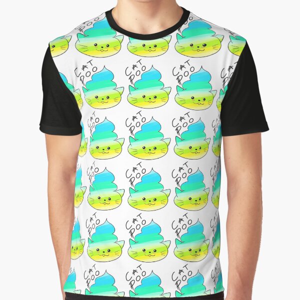 Cute Cat Poop Graphic T-Shirt