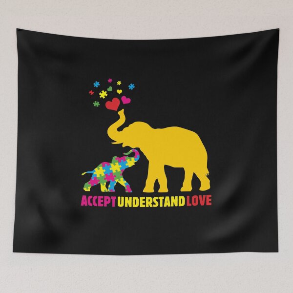 Item preview, Autism Awarenesses Elephant Mom Accept Understand Love Cute Hearts Gift  designed and sold by alenaz.