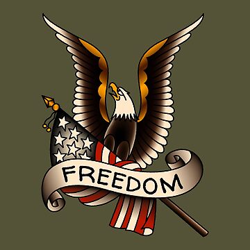 Artwork thumbnail, Salty-Dog2 American Traditional Patriotic Eagle and Flag by Salty-Dog2