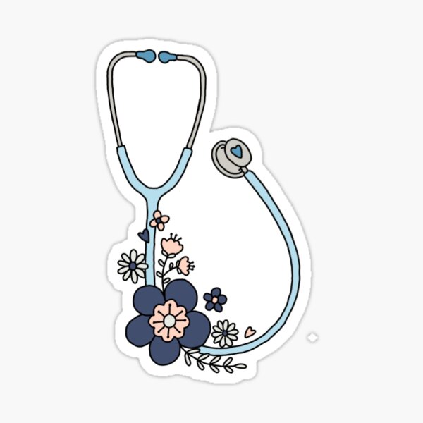 Blue Nursing Stethoscope  Sticker