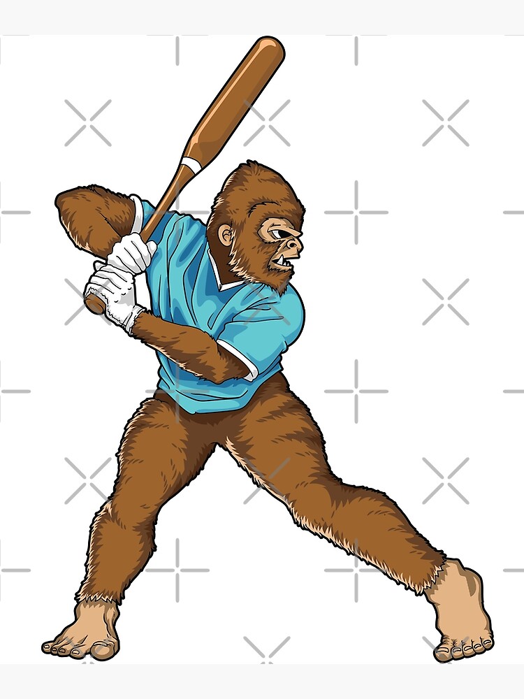 "Bigfoot playing Baseball Shirt" Poster by artrix28 Redbubble