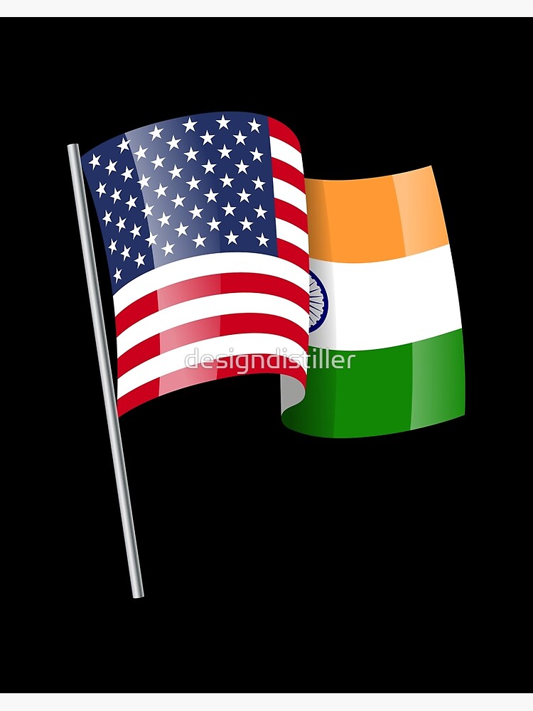 USA AND INDIA, FLAGS MIX Art Board Print by designdistiller