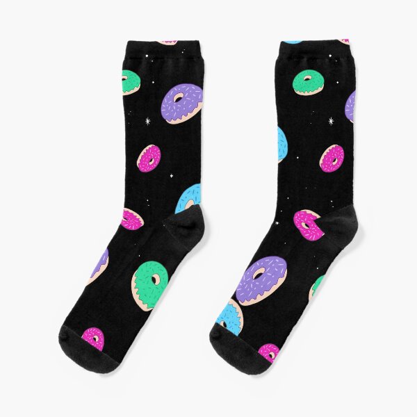 Colorful Donut Glazing Casual Socks Womens Slightly Soccer Stocking,Hose