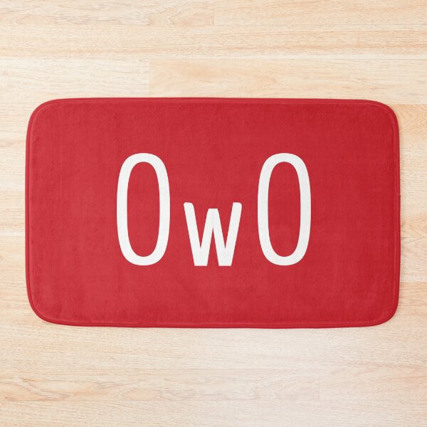 Item preview, Copy of OwO - the cute blank stare. White on flame scarlet. designed and sold by PrintPit.