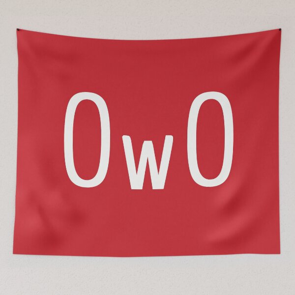 Item preview, Copy of OwO - the cute blank stare. White on flame scarlet. designed and sold by PrintPit.