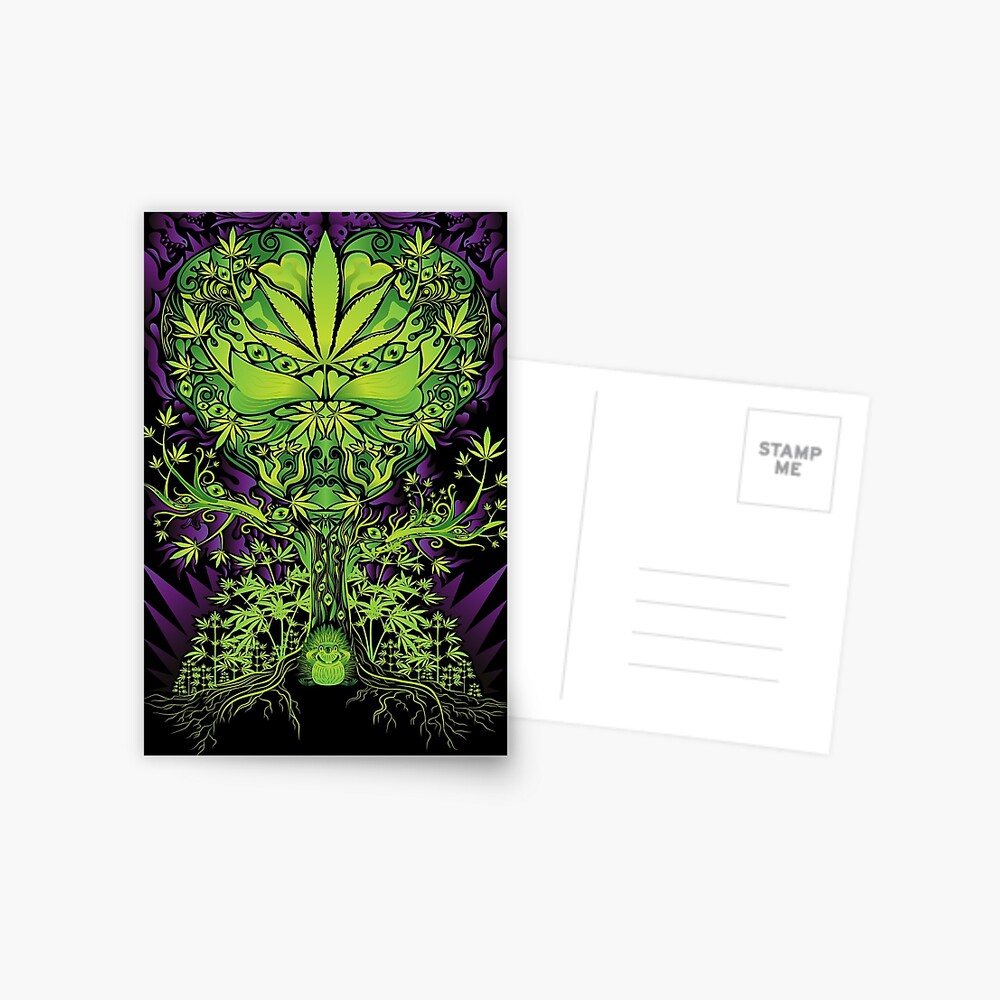 CANNABIS MARIHUANA MARIJUANA POSTKARTE POSTCARD # 49 GRASSLEAVE GRASBLATT GRAS