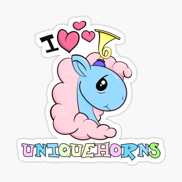 I Love Unicorns with Uniquehorns Sticker