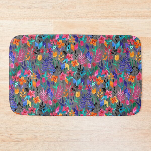 Item preview, Popping Color Painted Floral on Grey designed and sold by micklyn.