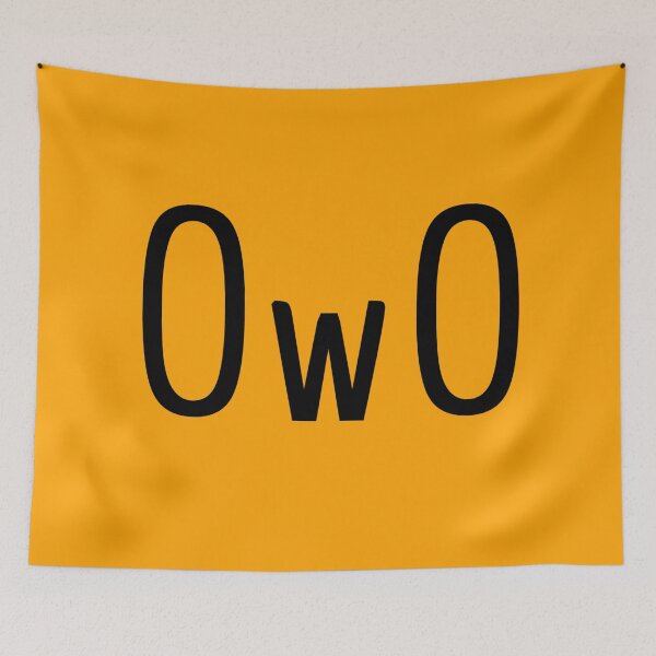 Item preview, OwO - the cute blank stare. Black on saffron. designed and sold by PrintPit.