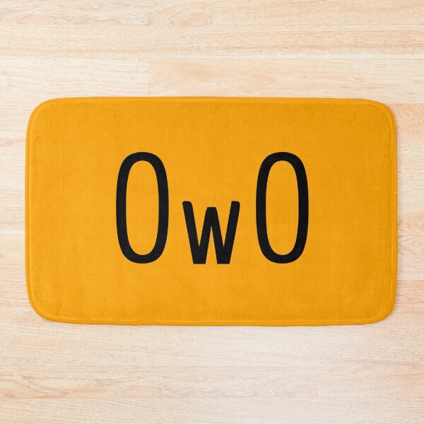 Item preview, OwO - the cute blank stare. Black on saffron. designed and sold by PrintPit.