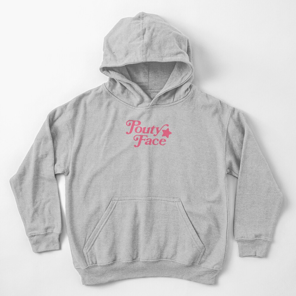 Pouty Face Pink Kids Pullover Hoodie