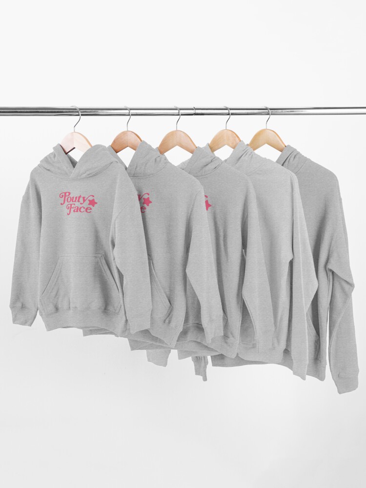 Alternate view of Pouty Face Pink Kids Pullover Hoodie