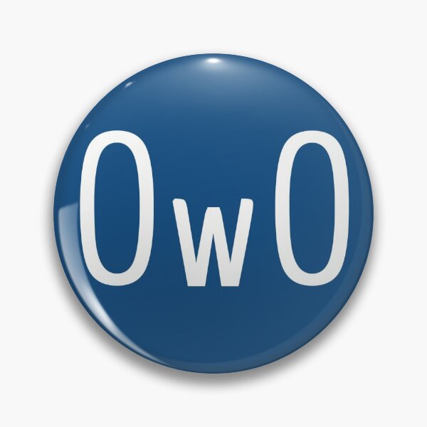 Item preview, OwO - the cute blank stare. White on classic blue. designed and sold by PrintPit.