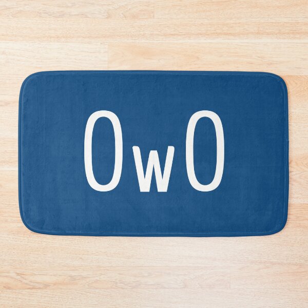 Item preview, OwO - the cute blank stare. White on classic blue. designed and sold by PrintPit.