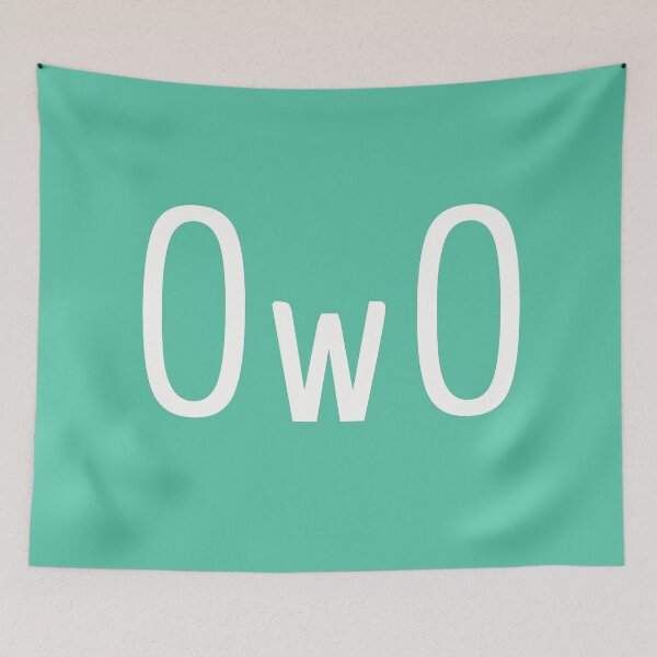 Item preview, OwO - the cute blank stare. White on biscay green. designed and sold by PrintPit.