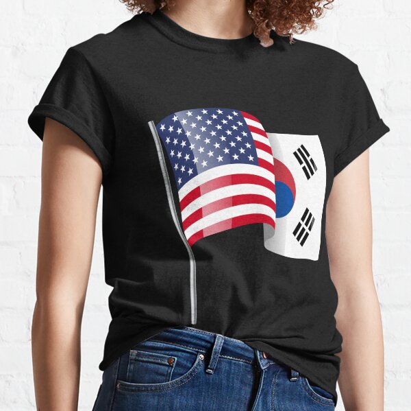 South Korean American Flag Korea Usa America Gift Women's Plus