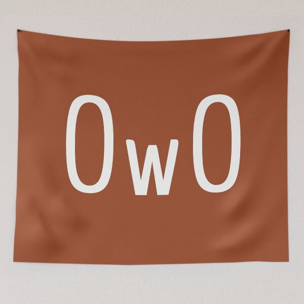 Item preview, OwO - the cute blank stare. White on cinnamon stick brown. designed and sold by PrintPit.