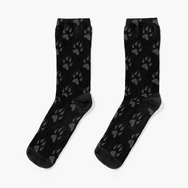 Paw Pattern (Grey and Black) Socks