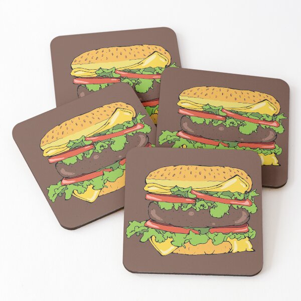 Item preview, Cheeseburger Sandwich Hand Drawn Illustration designed and sold by HotHibiscus.