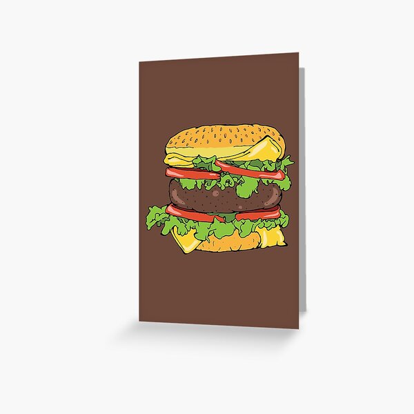Carte De Vœux Burger Au Fromage Amusant Avec Bougies D Anniversaire Par Hothibiscus Redbubble