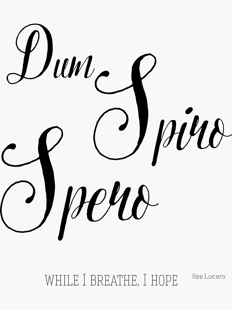 "Dum Spiro Spero Latin quote while I breathe I hope" Sticker for Sale