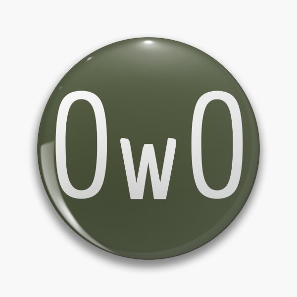 Item preview, OwO - the cute blank stare. White on chive green. designed and sold by PrintPit.