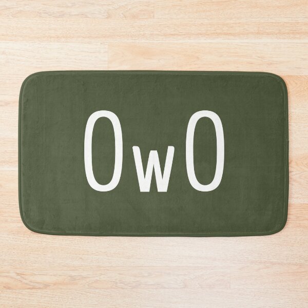 Item preview, OwO - the cute blank stare. White on chive green. designed and sold by PrintPit.