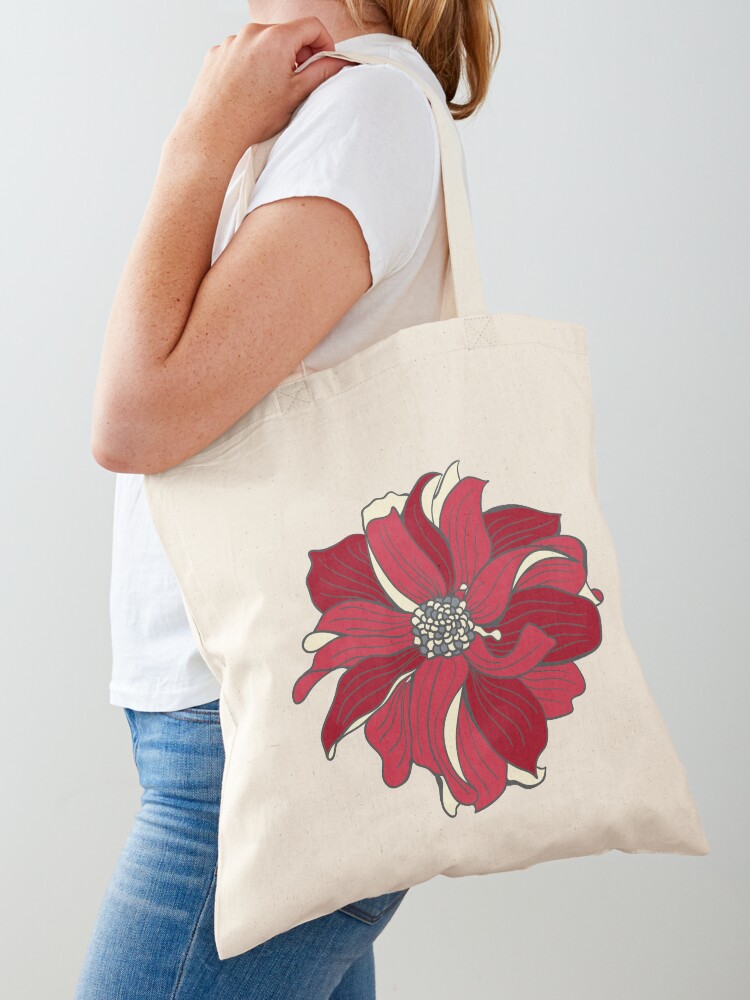 dark red tote bag