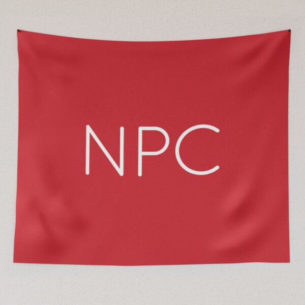 Item preview, NPCs, the important video game characters. White on flame scarlet. designed and sold by PrintPit.