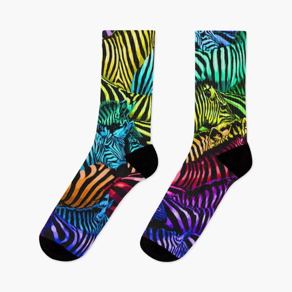 Item preview, Rainbow bright colors painted Zebras designed and sold by Jennifer Stedman.